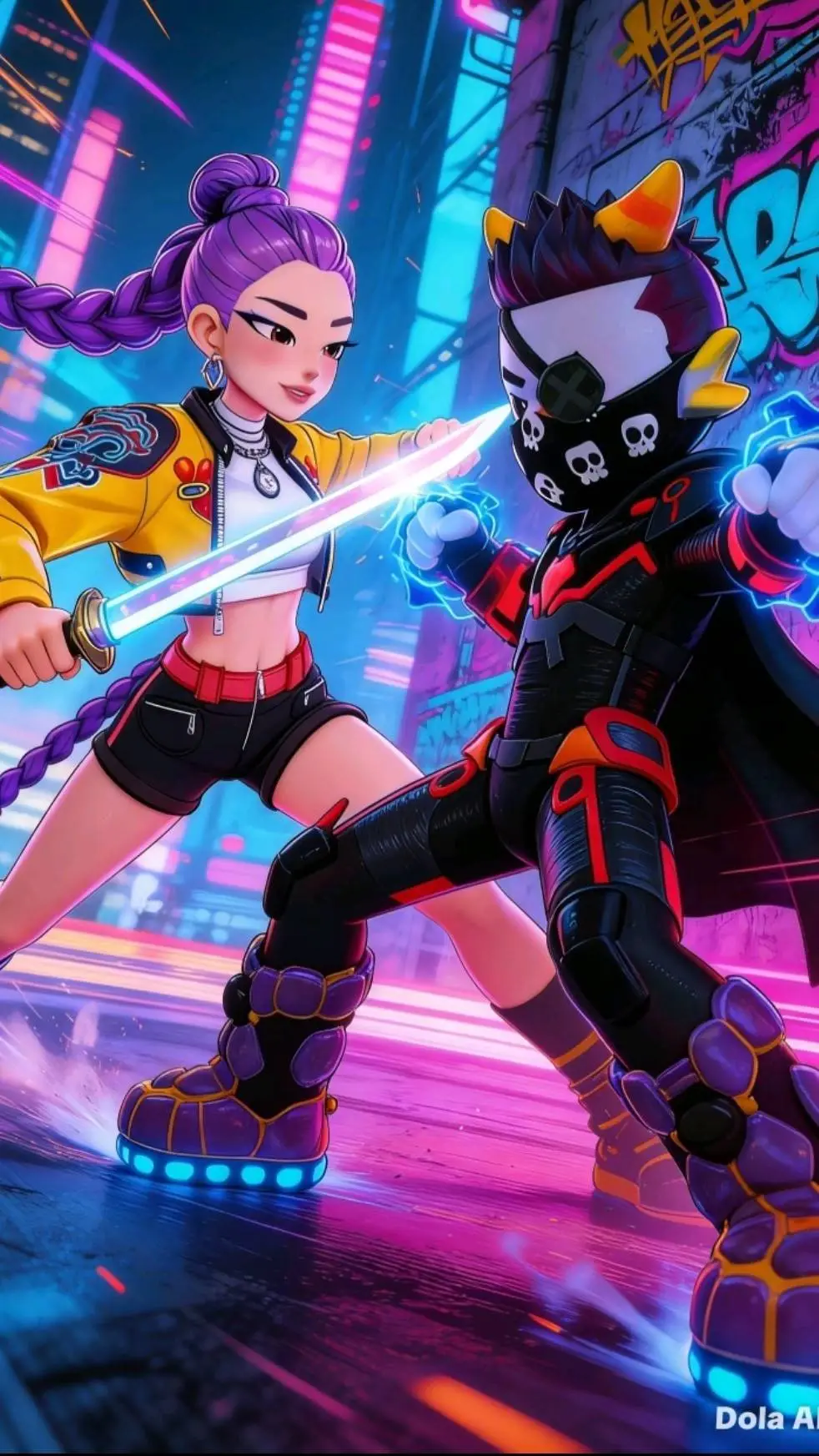 ai character: rumi😈 vs rhayã 🔥 background