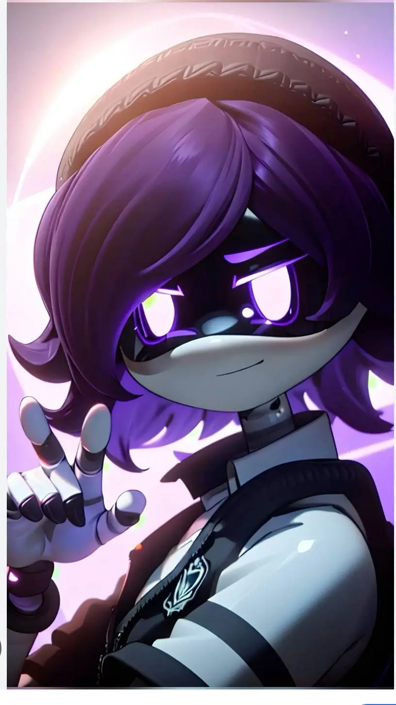 ai character: ★Uzi★💜🖤♀️📱💀 background