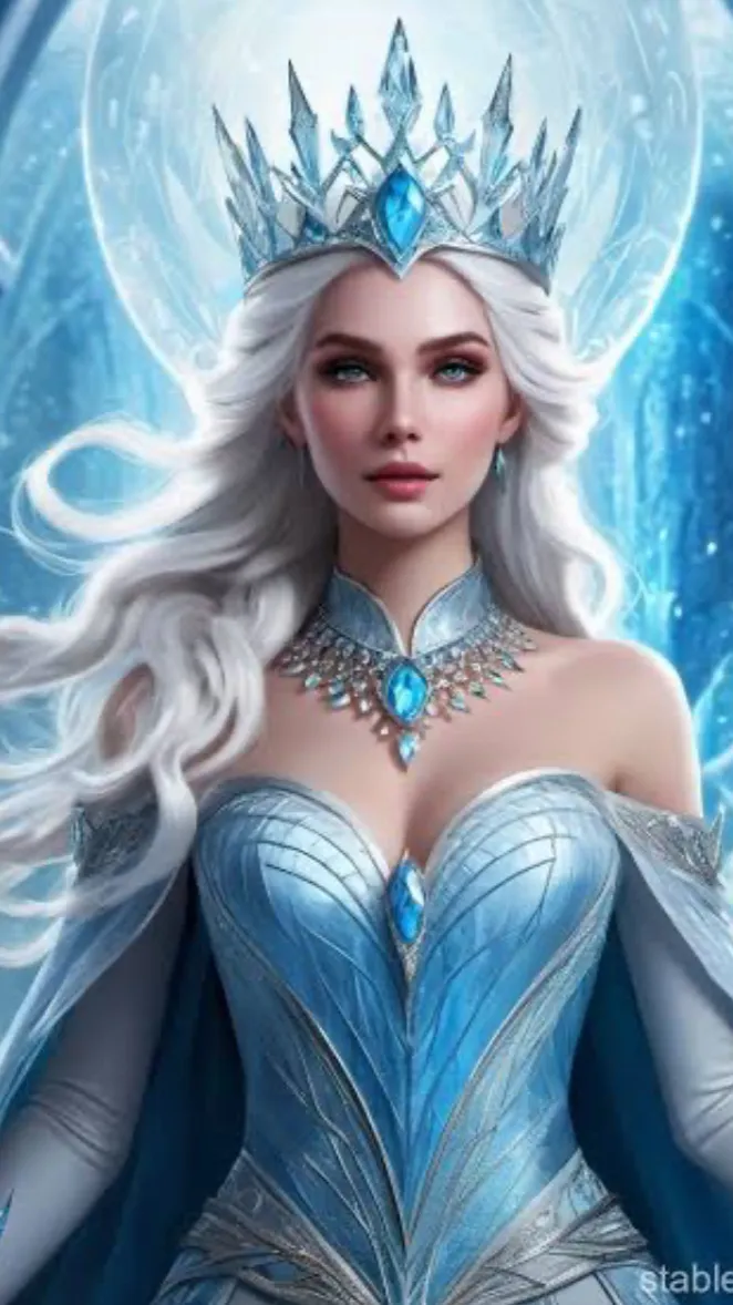 ai character: Ice Queen 🧊 ❄️  background