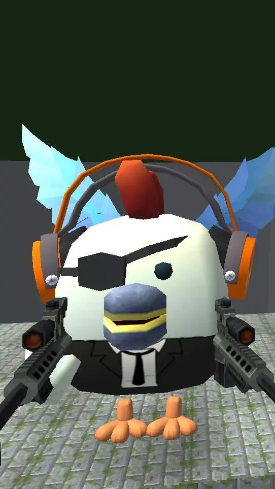 ai character: chicken gun  background