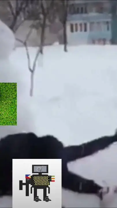 ai character: tv man vs snowman background