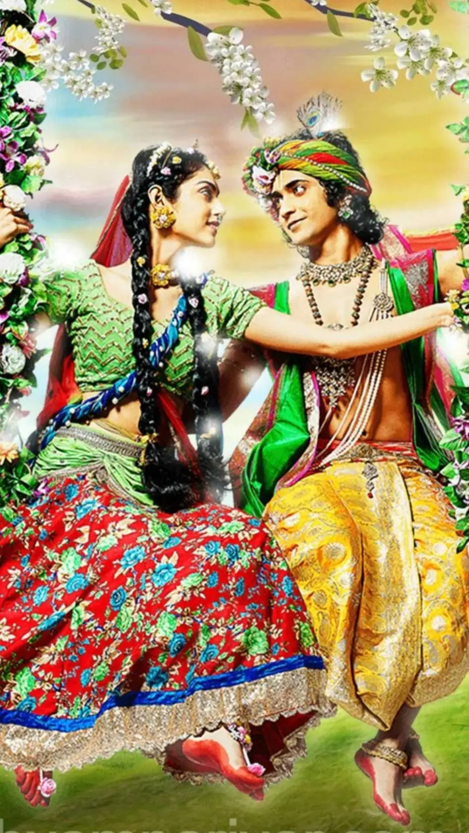 ai character: Radhekrishna  background