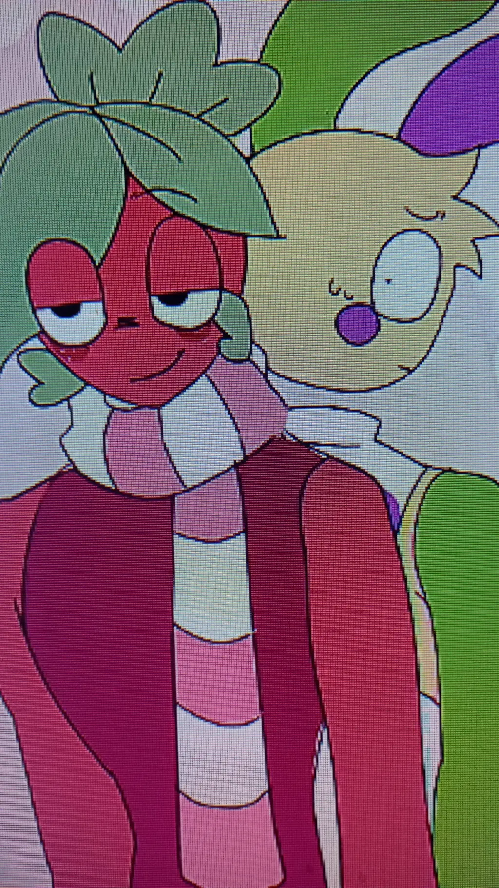 ai character: strawberry background