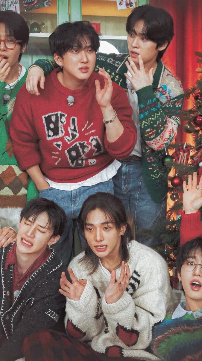 ai character: Skz Christmas show background