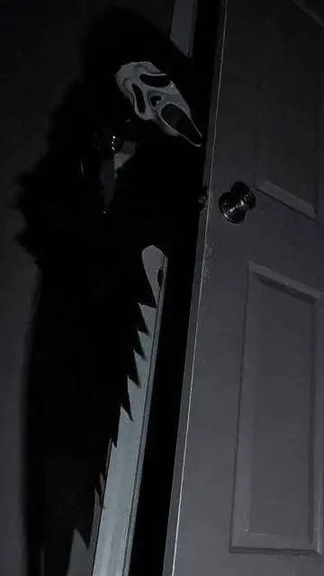 ai character: Ghostface -Chasing background