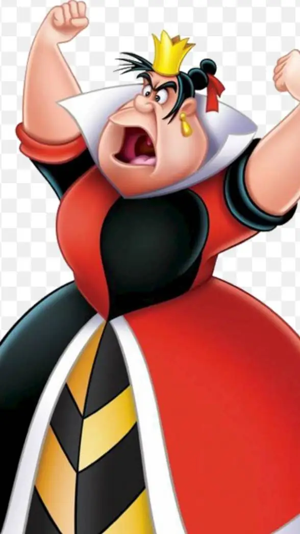 ai character: queen of hearts  background