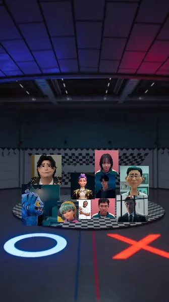 ai character: K-pop squid game. background