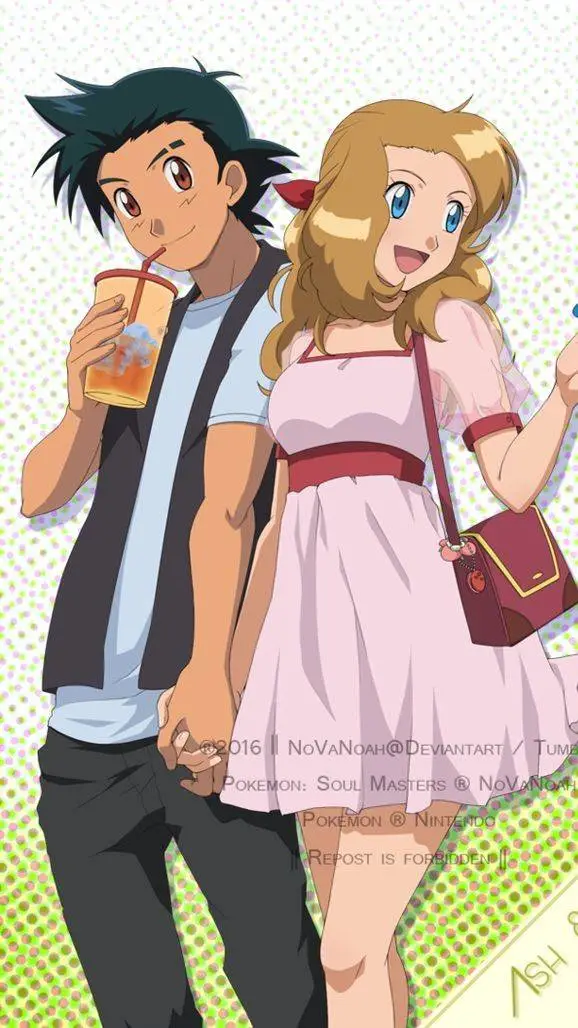 ai character: Ash X Serena background