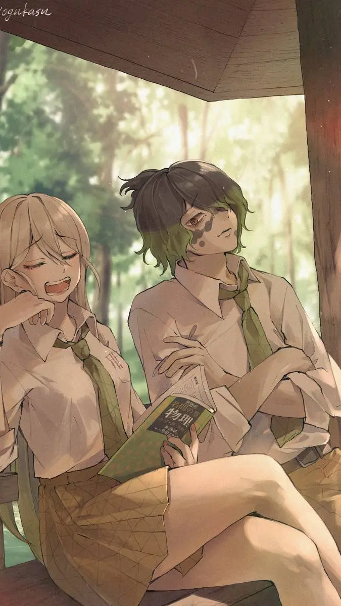 ai character: Daki & Gyutaro sch background