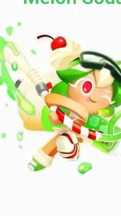 ai character: melon soda cookie  background