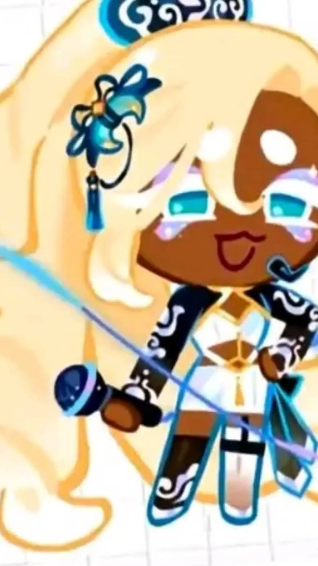 ai character: Mozzarella. cookie background