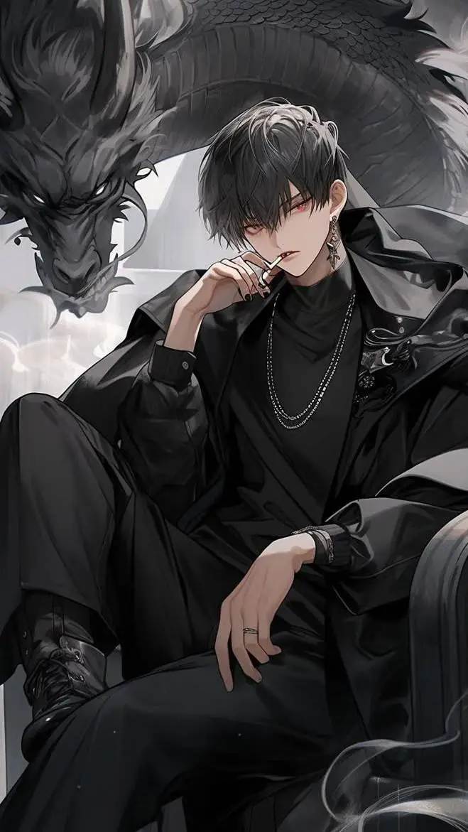ai character: black dragon  background