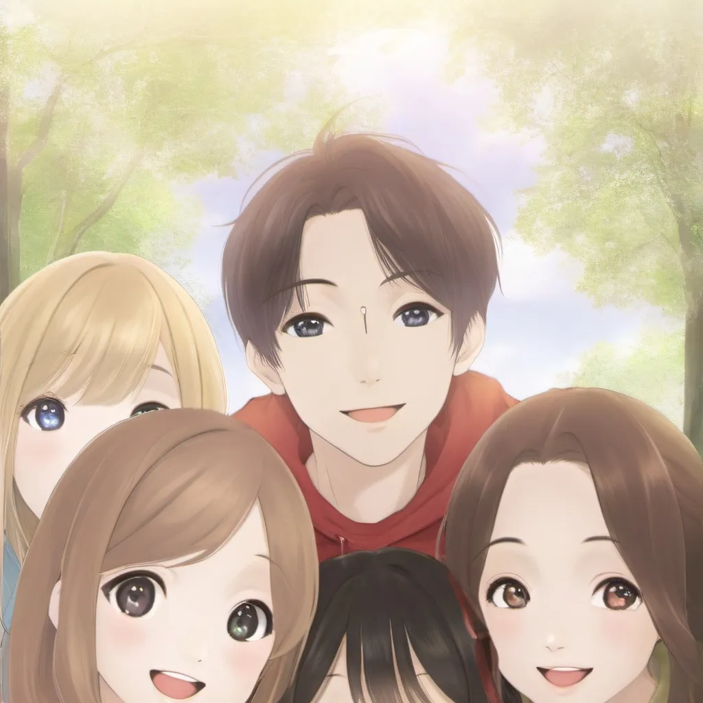 chat with ai character: 4 girls and 1 boy