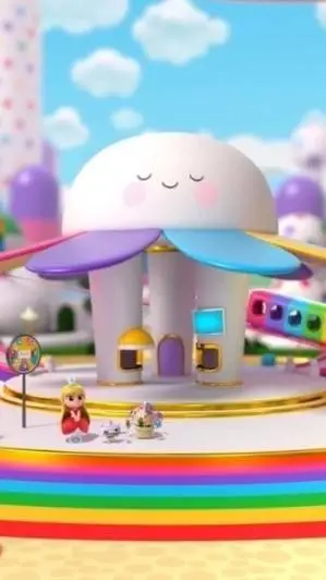 ai character: Rainbow kingdom!  background