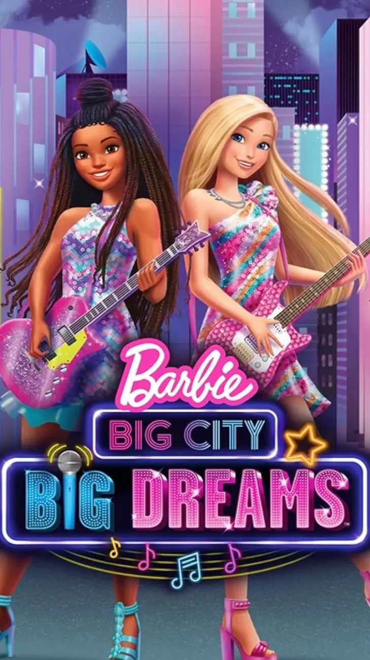 ai character: Barbie big city  background