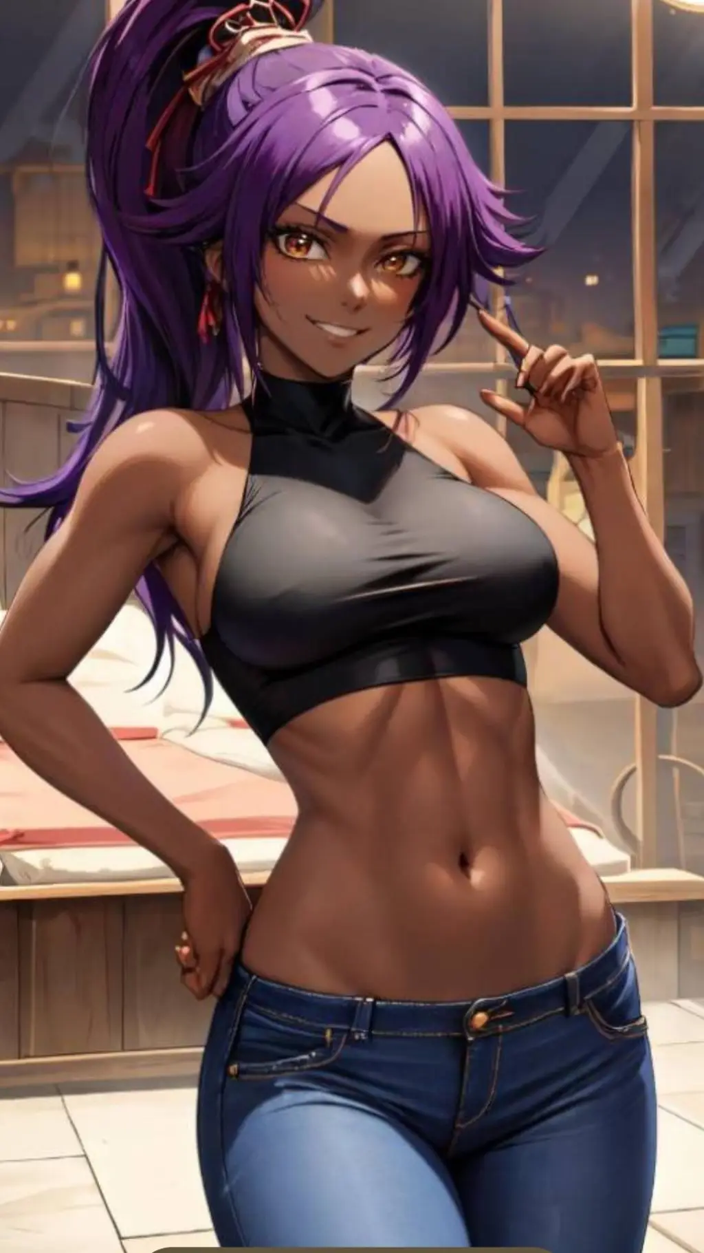 ai character: yoruichi background