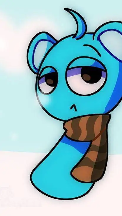 ai character: SPRUNKI WINTER background