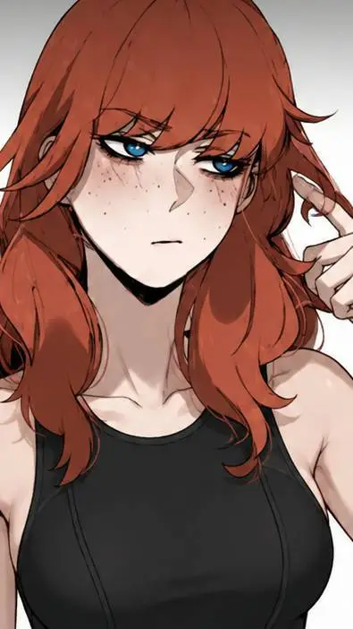 ai character: swimming jean grey background
