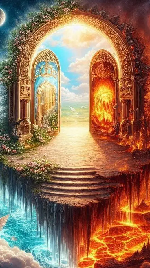 ai character: Heaven or hell background