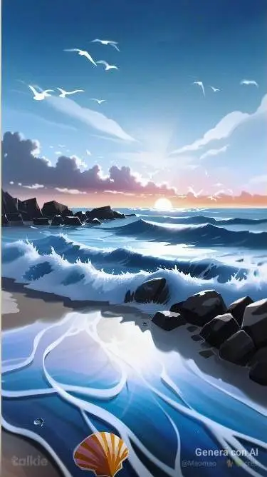 ai character: Kny Beach Day background