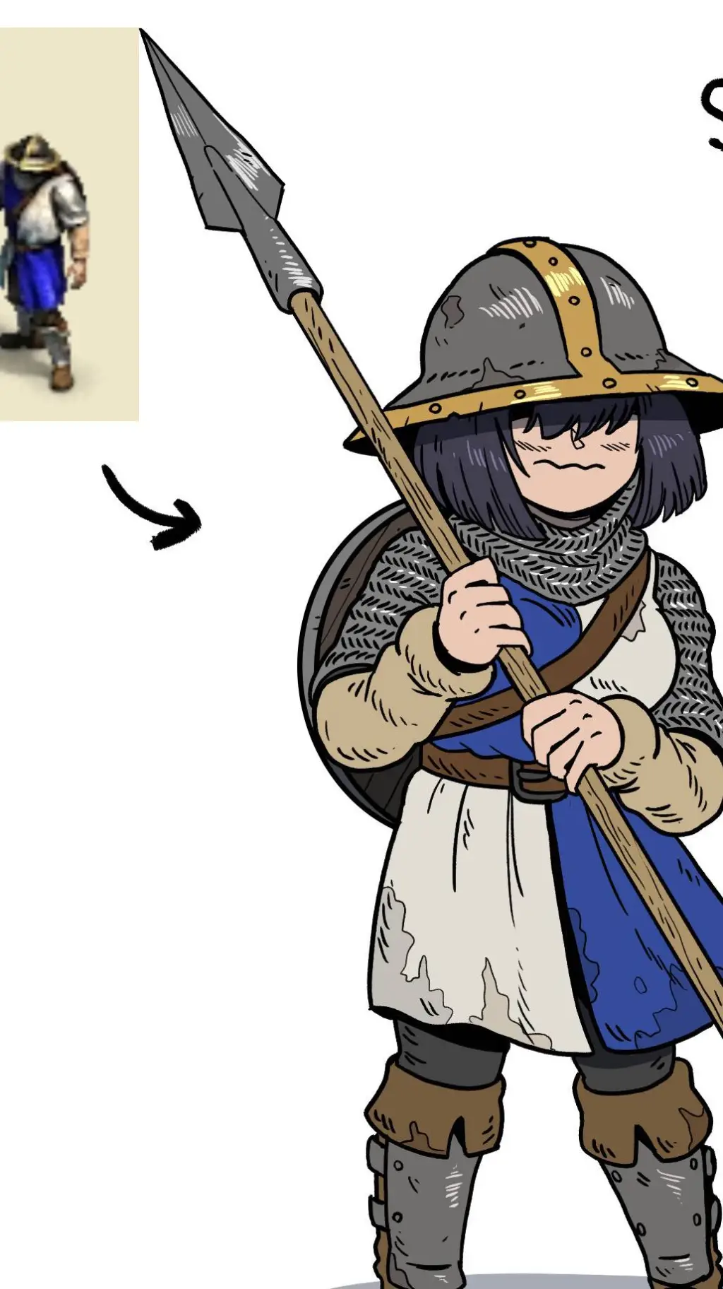 ai character: Spear man background