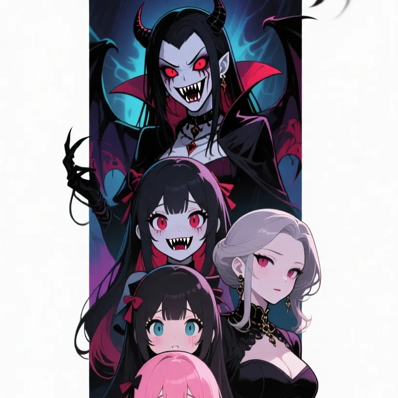 chat with ai character: 6 vampire girls.