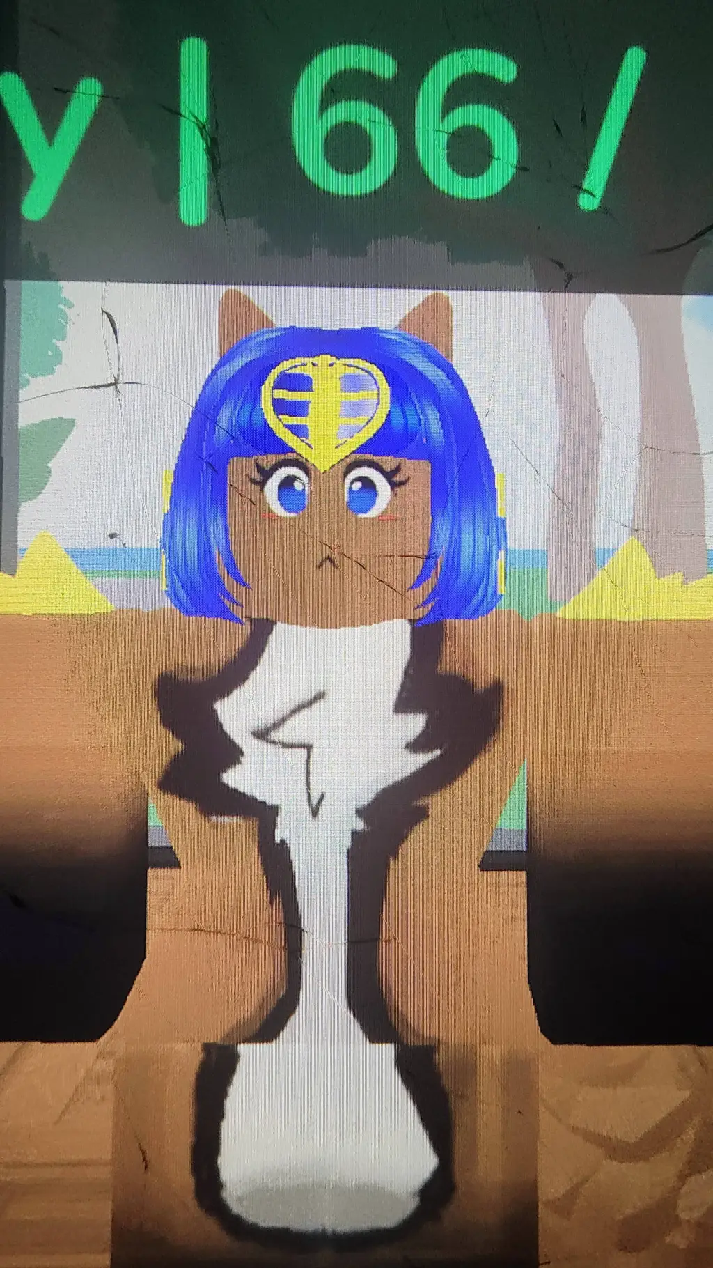 ai character: furry girl  background