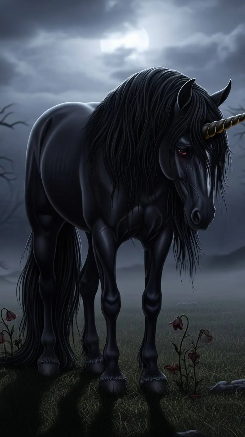 ai character: emo unicorn background