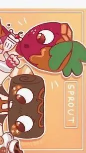 ai character: Sprout+Cosmos Cafe background