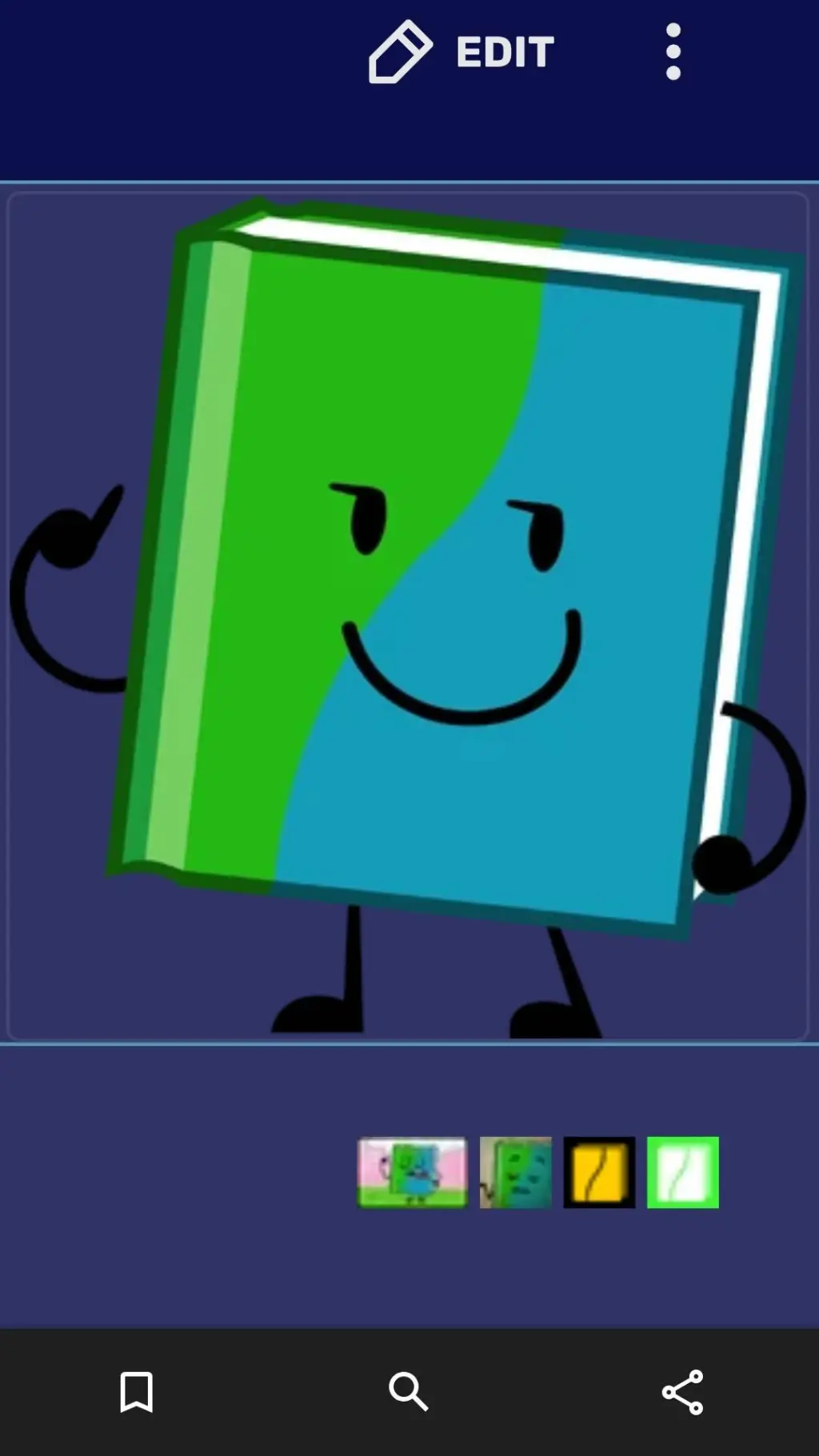 ai character: Book BFDI background