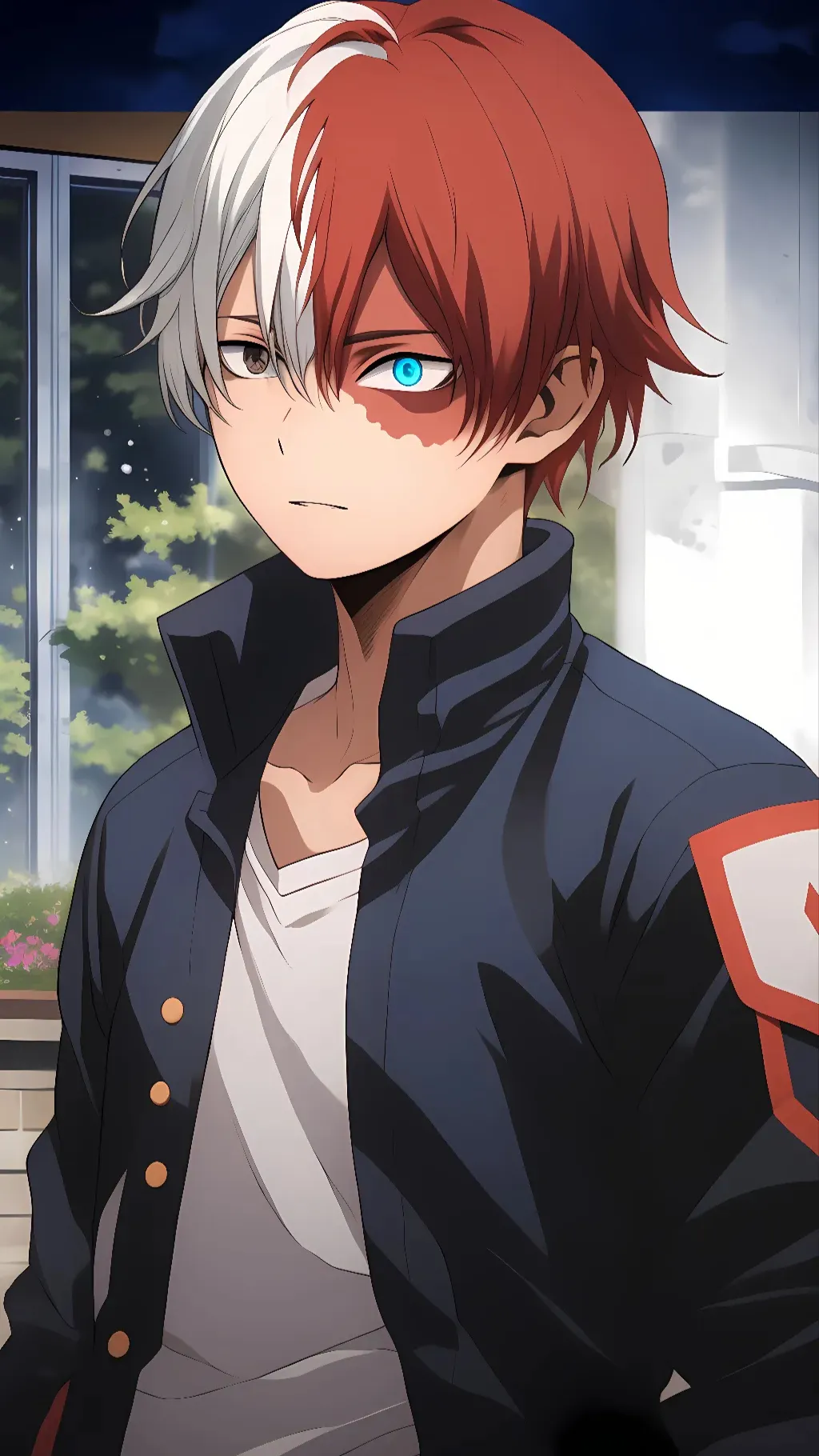 ai character: Shoto Todoroki  background