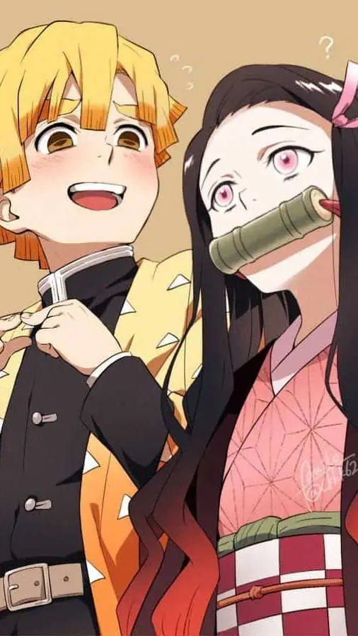ai character: zenitsu x nezuko  background