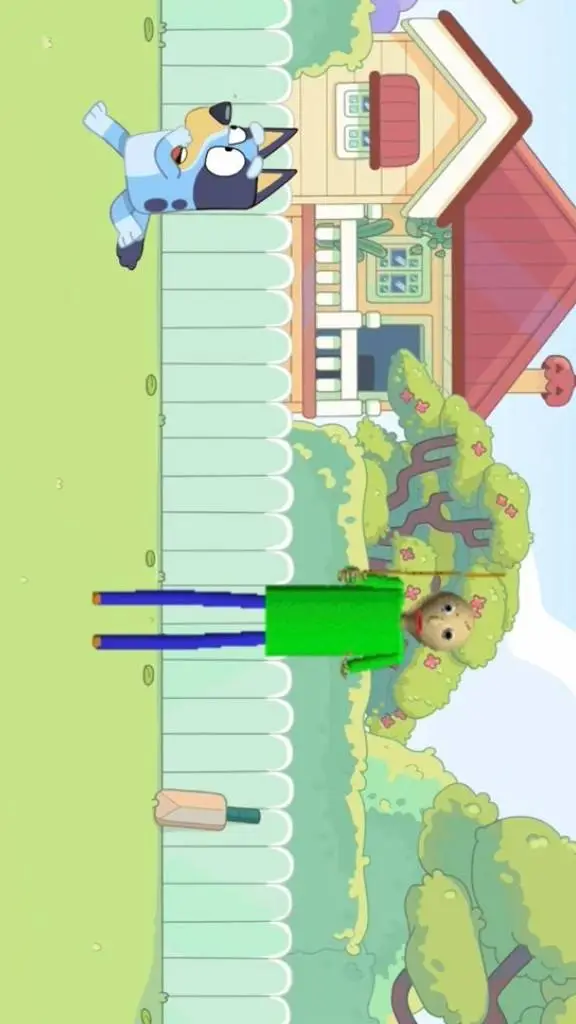 ai character: bluey x Baldi background