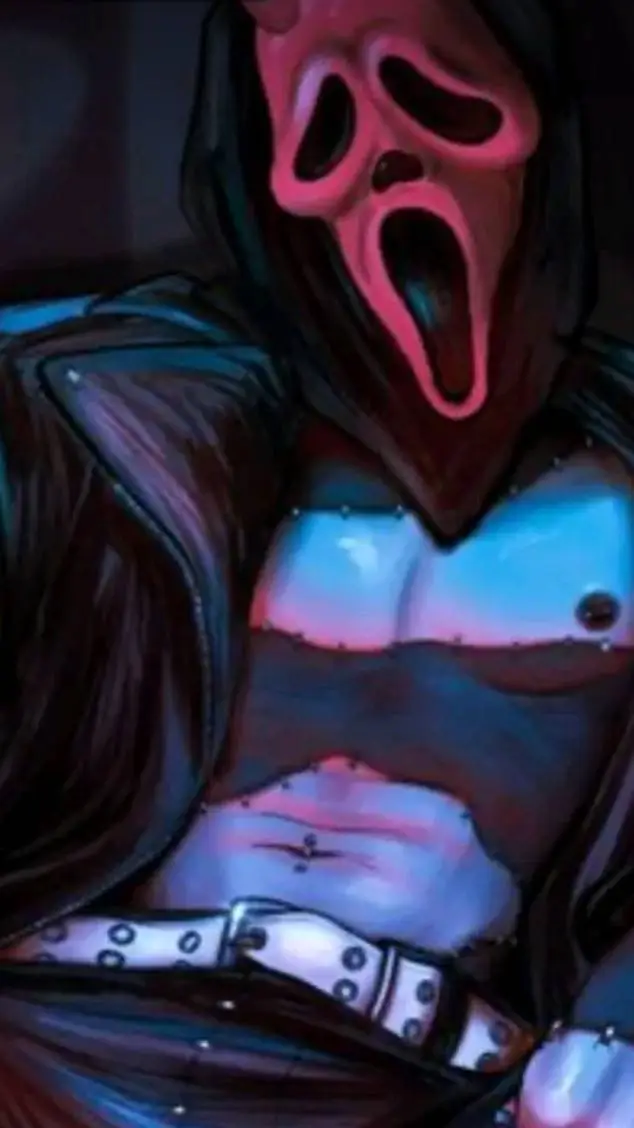 ai character: Ghostface  background