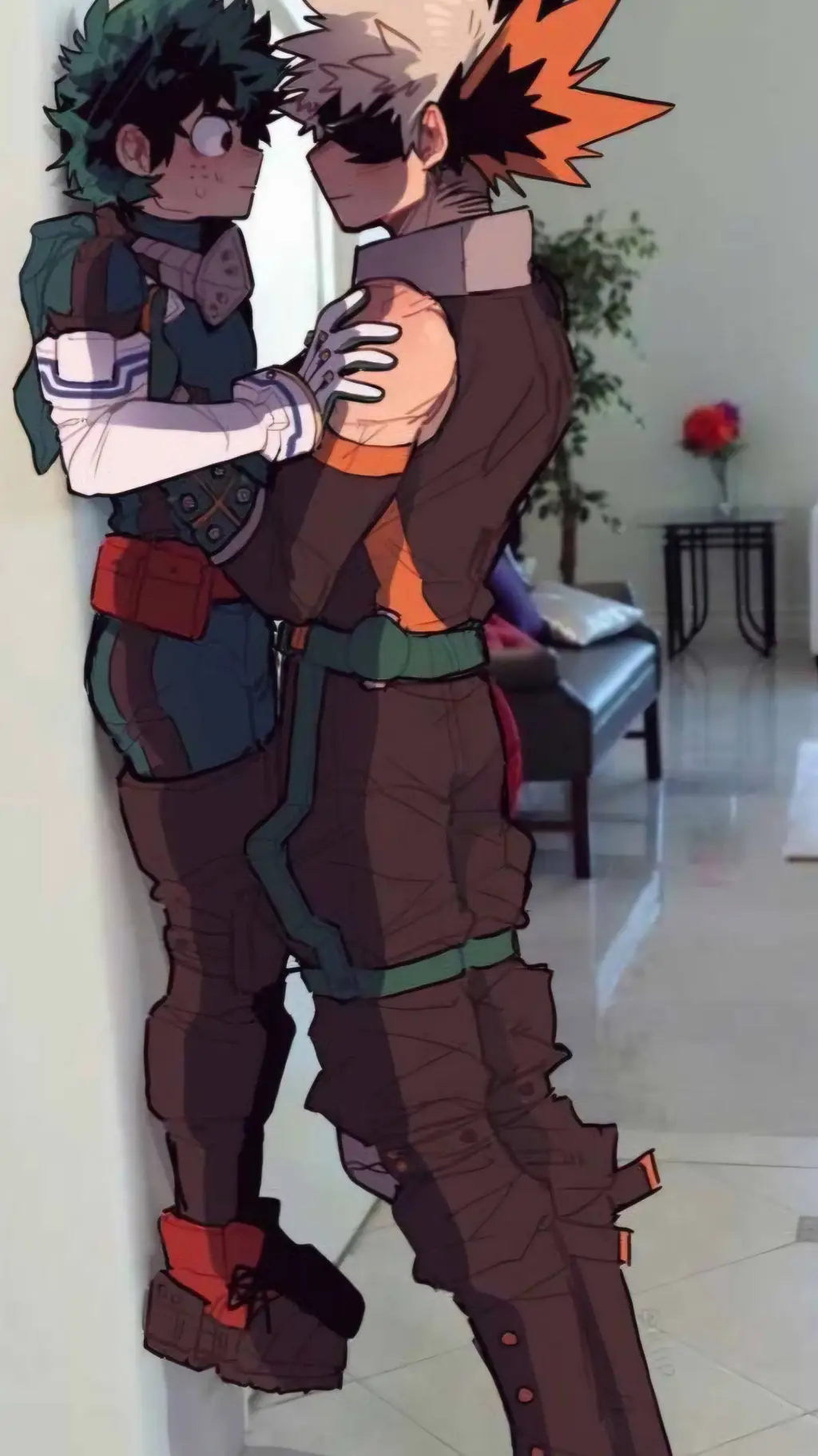 ai character: Bakudeku💚🧡 background