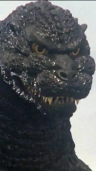 ai character: heisei Godzilla  background