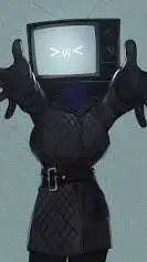 ai character: TV woman  background