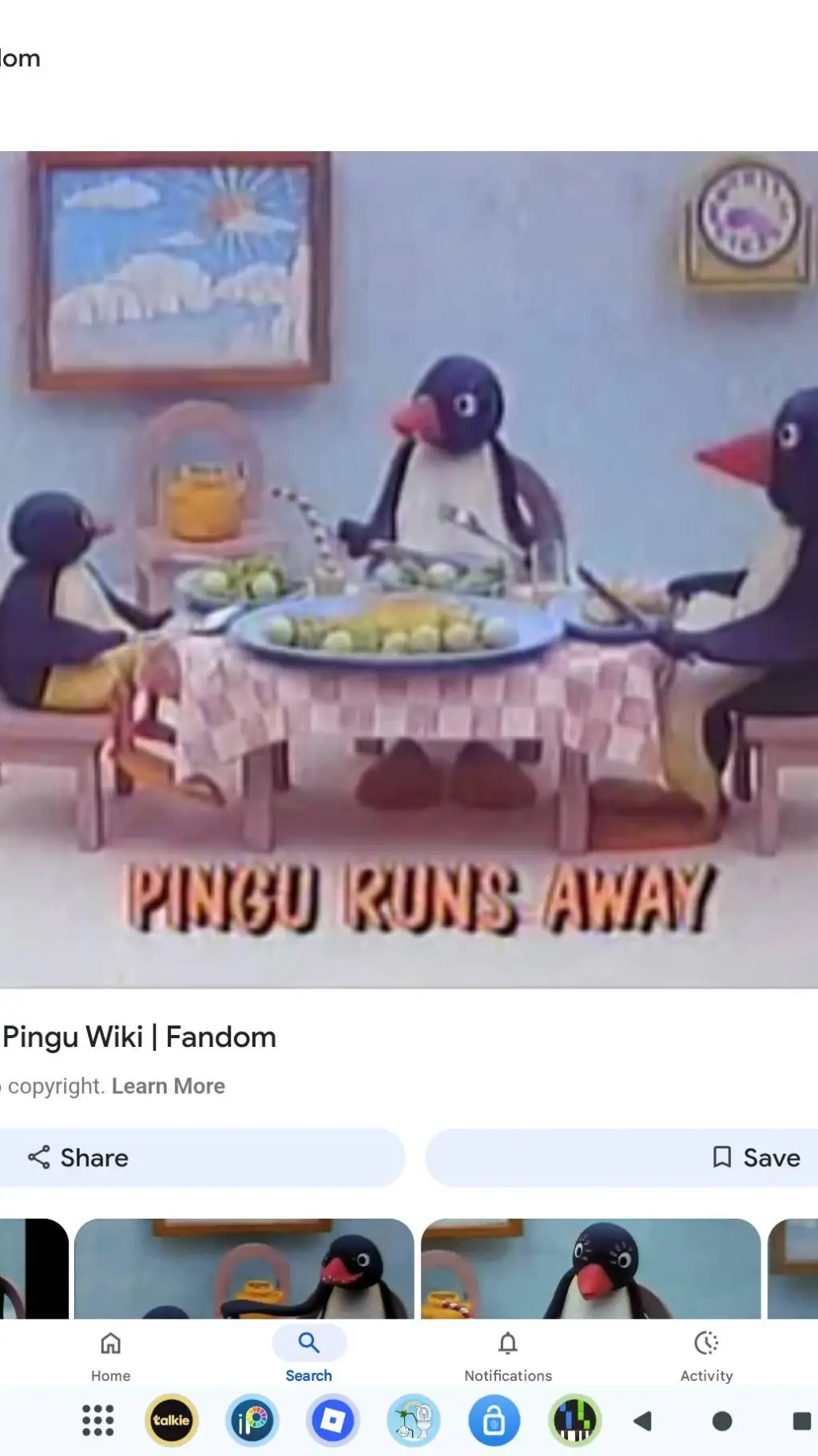 ai character: pingu runs away background