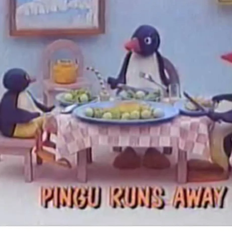 chat with ai character: pingu runs away