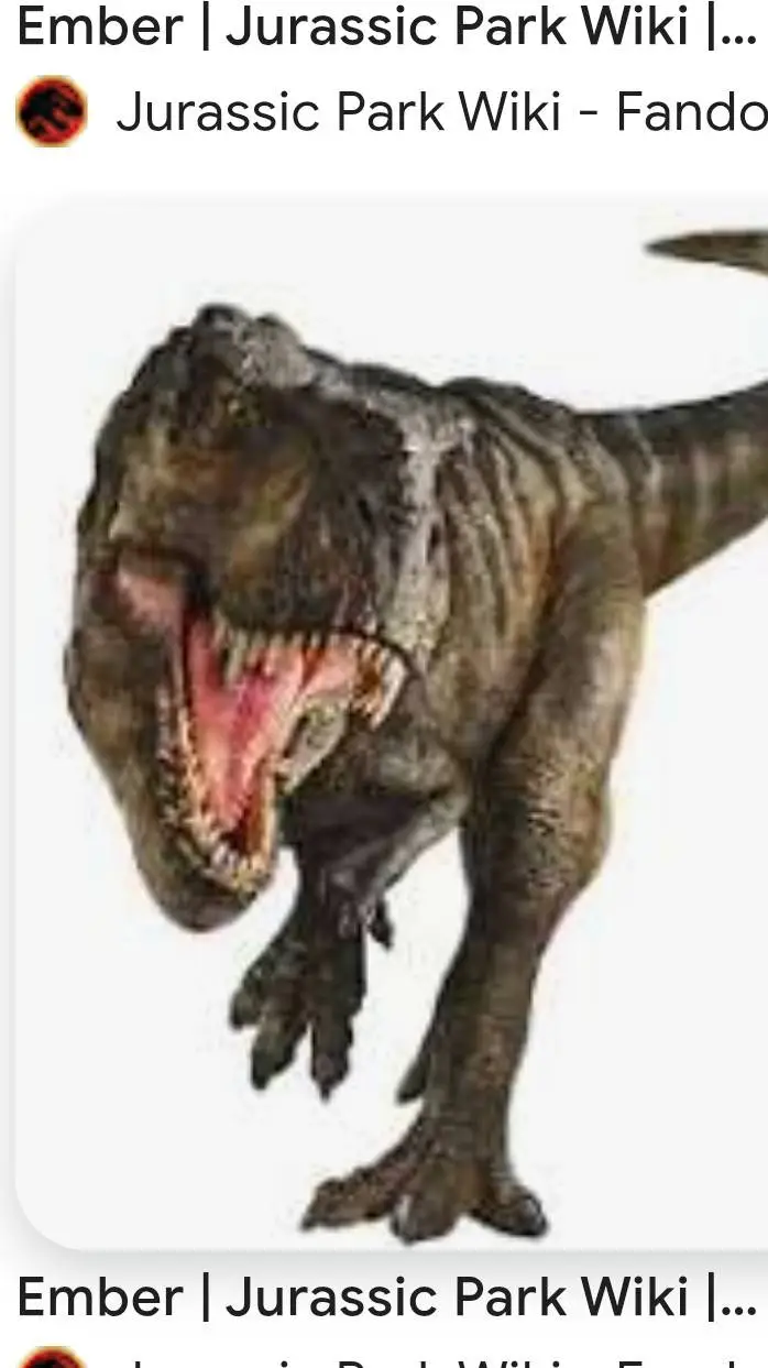 ai character: ember t-rex  background