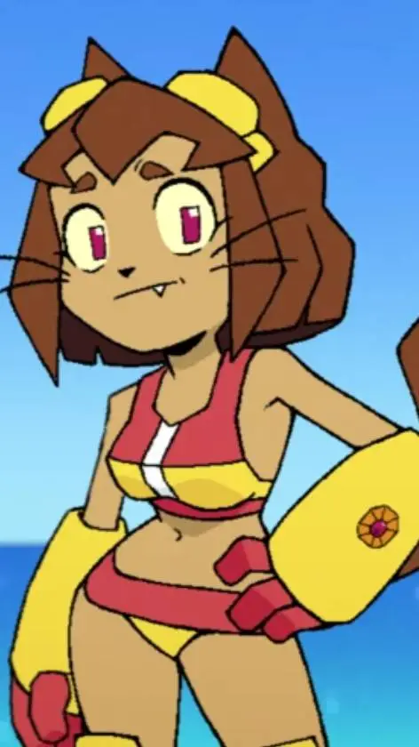 ai character: kit en bikini background