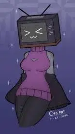 ai character: TV woman background