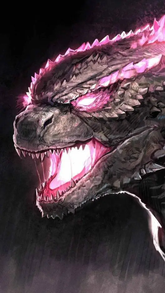 ai character: EVOLVE GODZILLA background