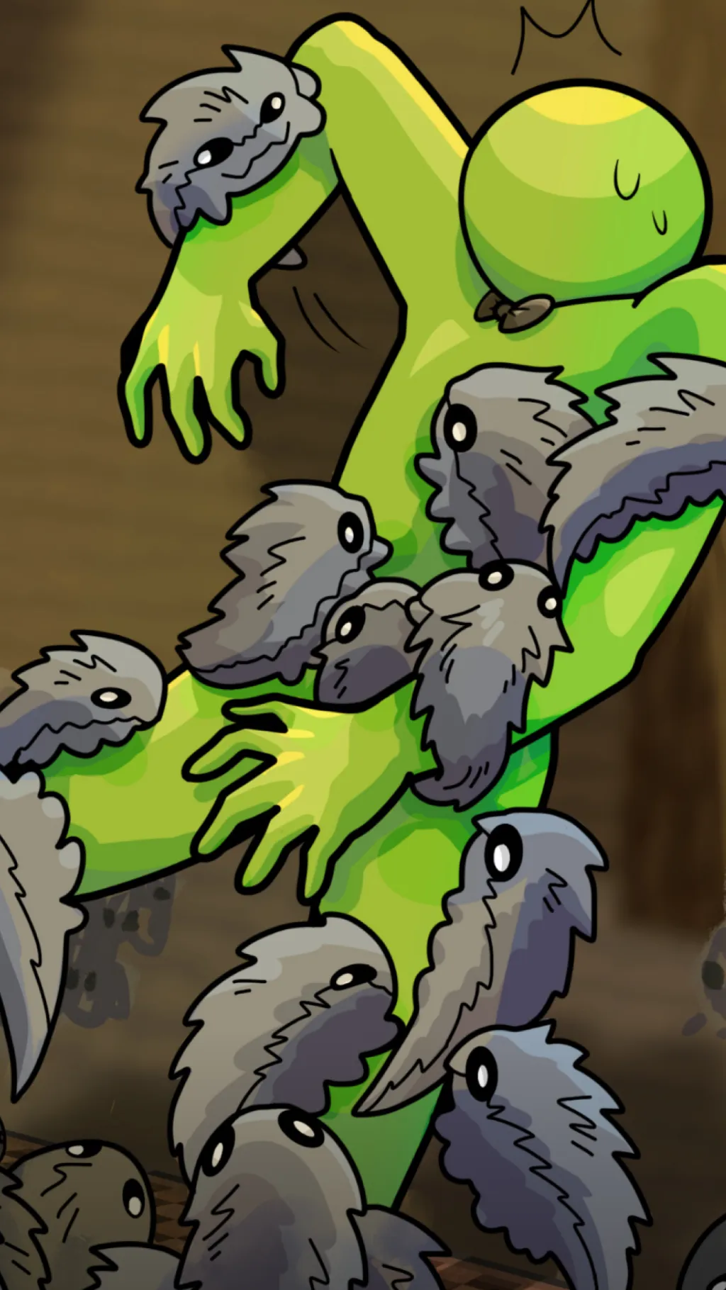 ai character: Green  background