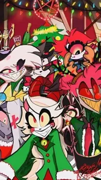 ai character: Hazbin Christmas! background