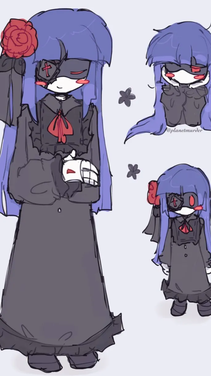 ai character: Doll gothic background