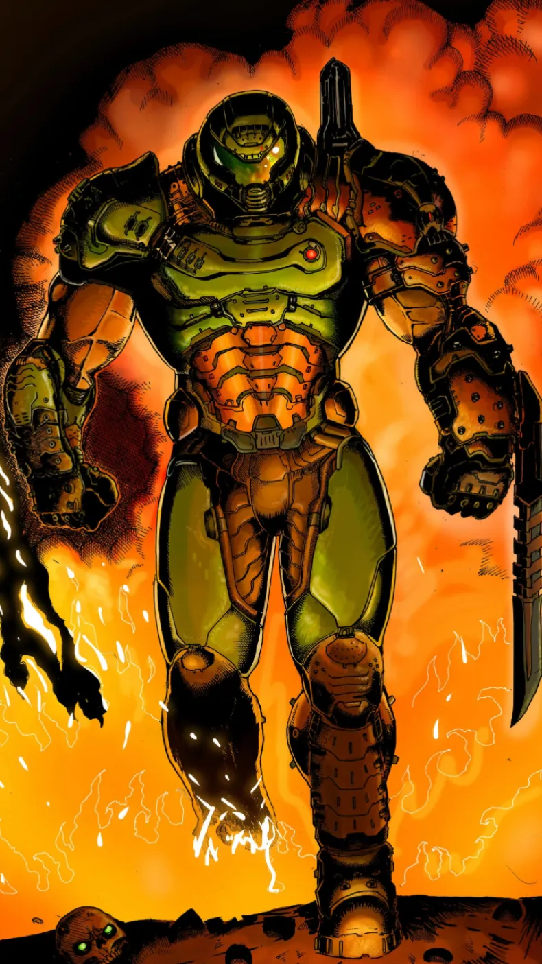 ai character: Doom slayerverse background