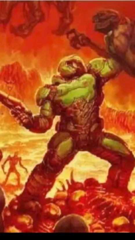 ai character: Doom guy background