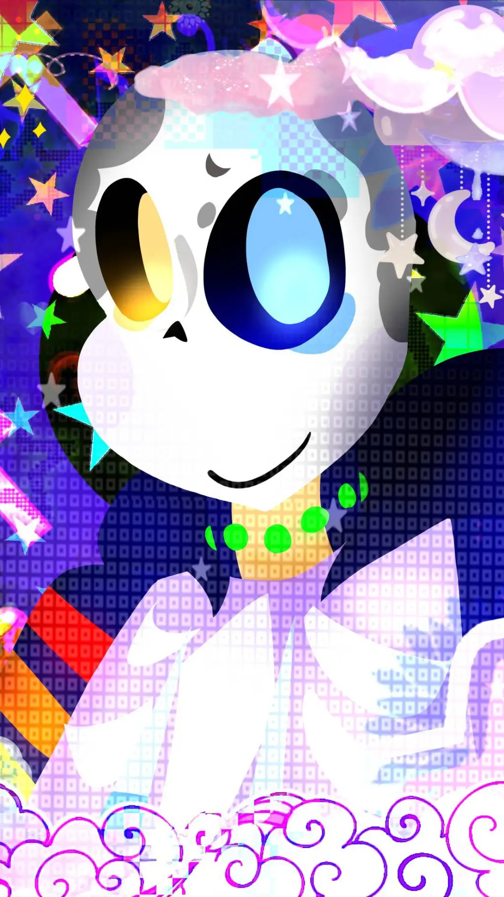 ai character: Scene!Sans background