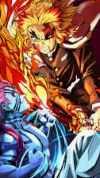 ai character: Rengoku vs Akaza background